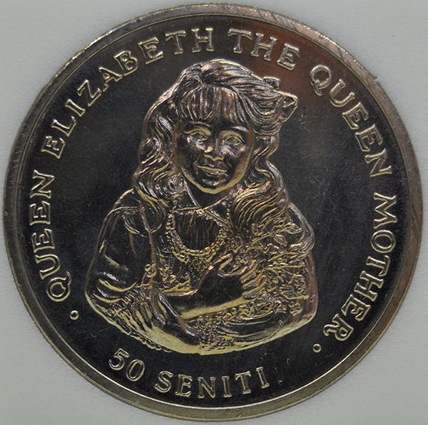 1985 Tonga 50 SENITI KM# 98 MS65 Copper-Nickel Queen Mother as a young girl