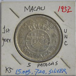5 Patacas Macau 1952