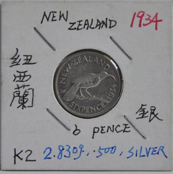 6 PENCE New Zealand 1934