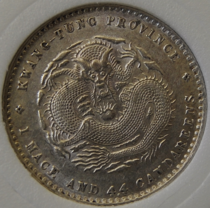 1890-1908 China, KwangTung Province 20 CENTS silver