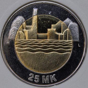 1997 Finland 25 MARKKAA KM# 85 MS63 Bi-Metallic 80th Anniversary of Independence
