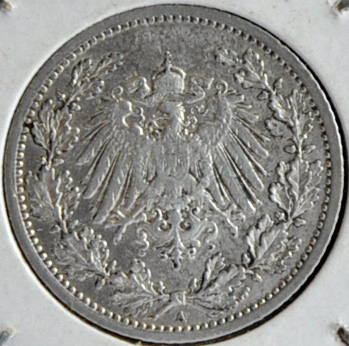 Germany Empire ½ MARK 1914 A