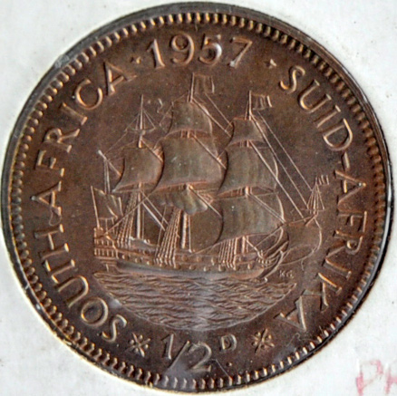 Union of South Africa ½ PENNY 1957