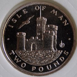 1986 Isle of Man 2 POUNDS KM# 167 rare Virenium Tower of Refuge coin