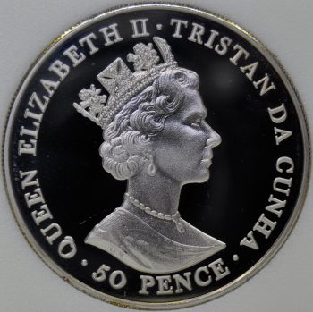 2001 Tristan Da Cunha 50 PENCE 2001 KM#12 Proof Queen Elizabeth’s 75th coin