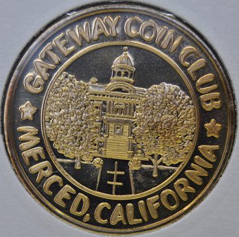 1997 California Gateway coin club Merced Antique Fly-in Golden bronze UNC coin
