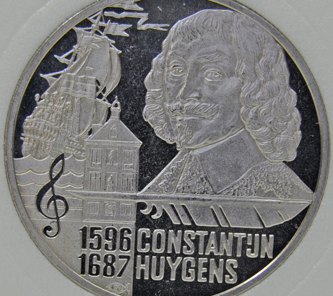 1996 Netherlands 5 EURO UNC 400th Anniversary Constantijn Huygens coin