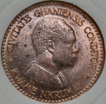 1958 Ghana 1/2 PENNY KM# 1 Bronze first year coin