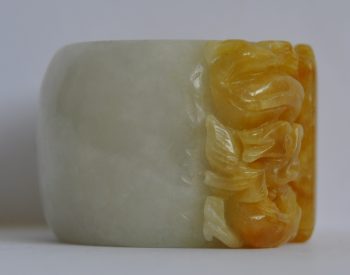 Antique Jade Ring with a pair of carved Dragons